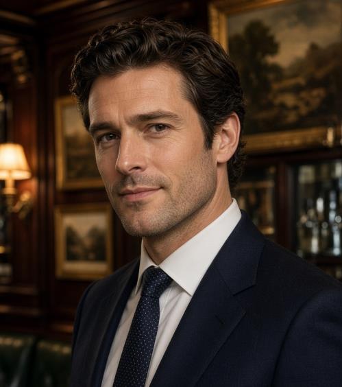 Portrait of Alex Clarke, MI6 liaison officer, regional station chief for financial intelligence